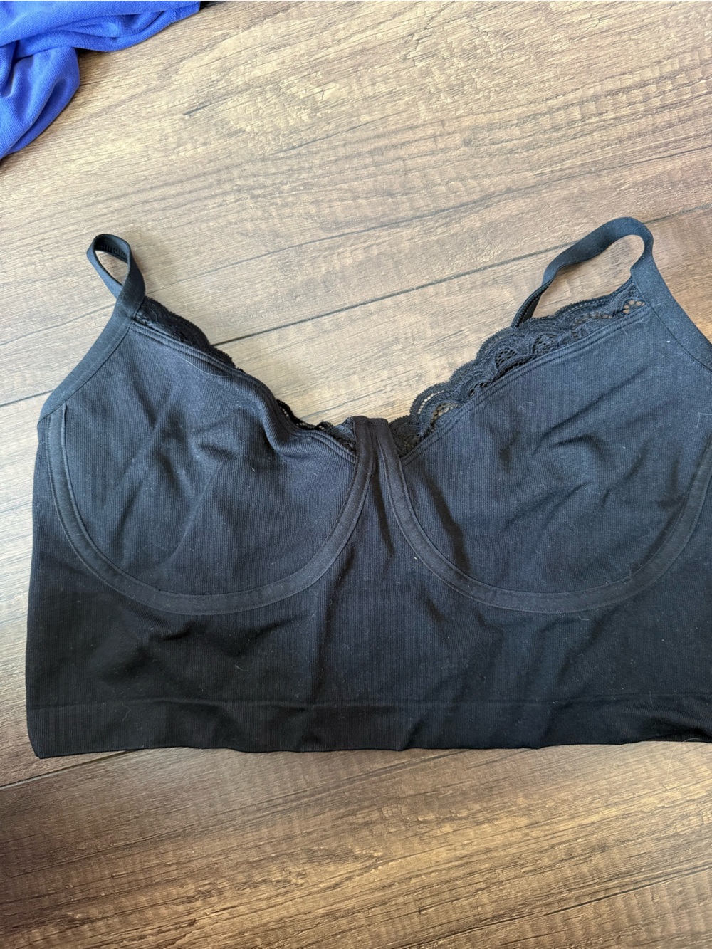 Aerie Black Lace-Trim Wireless Bralette - Women Intimates & Sleepwear